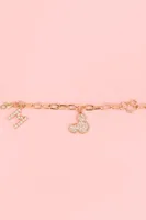 Women's Disney Mickey Mouse Charm Bracelet in Gold/Clear