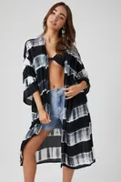 Women's Tie-Dye Striped Kimono