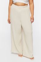 Women's Gauze Palazzo Pants in Ash Brown, 0X