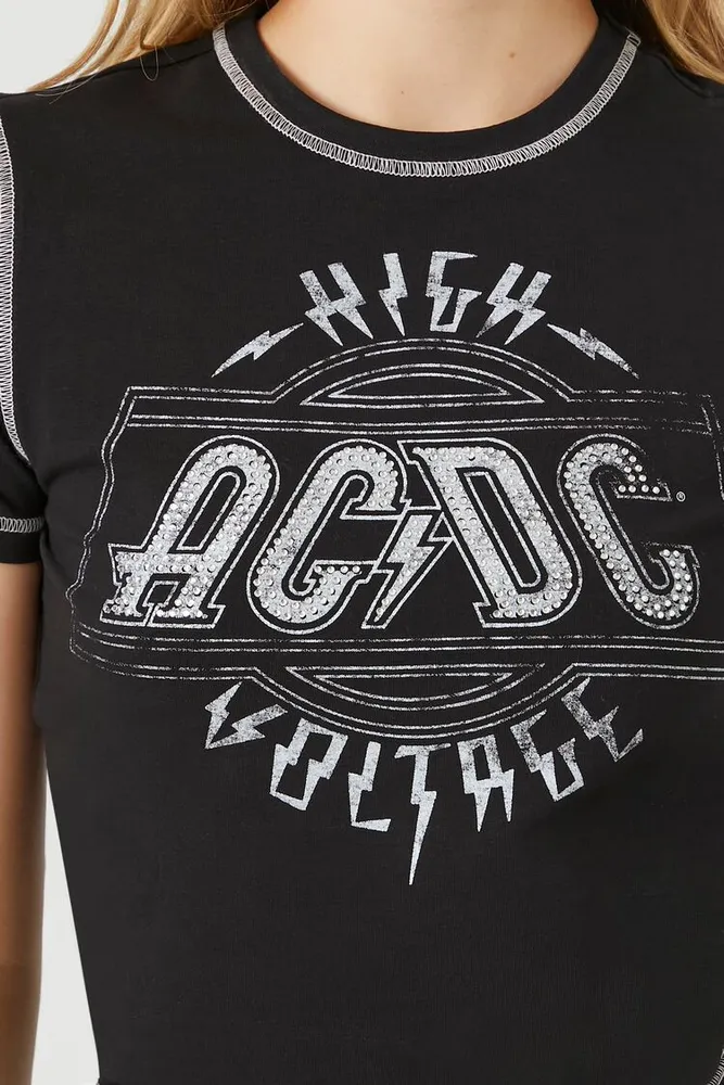 Women's ACDC High Voltage Graphic T-Shirt in Black Medium