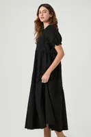 Women's Denim Ruffle Tiered Maxi Dress