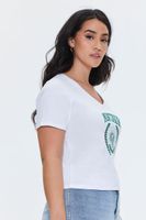 Women's Montauk Tennis Club T-Shirt in White/Green, 0X