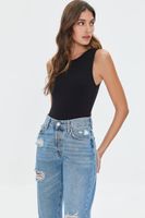 Women's Sleeveless Cutout Bodysuit in Black Medium