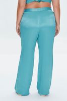 Women's Satin Wide-Leg Pants in Juniper, 0X