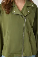 Women's French Terry Zip-Up Jacket in Olive Small