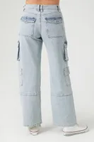 Women's Straight-Leg Cargo Jeans Denim Medium