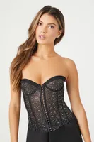 Women's Rhinestone Corset Lingerie Tube Top XL