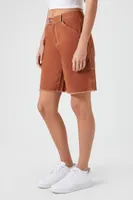 Women's Frayed Bermuda Shorts in Chestnut Large