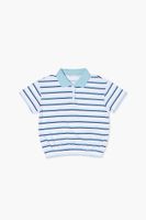 Girls Striped Polo Shirt (Kids) in White, 9/10