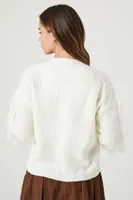 Women's Fringe Cardigan Sweater in Cream Large