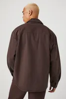 Men Embroidered Geo Long-Sleeve Shirt in Cocoa Medium