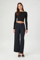 Women's Ribbed Knit Crop Top