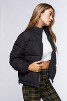 Women's Quilted Puffer Jacket in Black Large