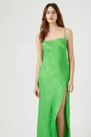 Women's Textured Print Cami Maxi Dress Green