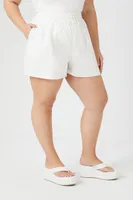 Women's Poplin Drawstring Shorts Ivory,