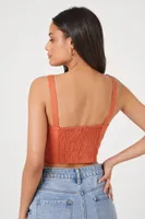 Women's Bustier Sweetheart Crop Top in Rust Medium