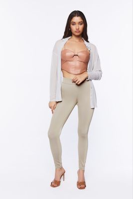Women's Faux Leather High-Rise Leggings in Goat Large