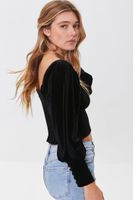 Women's Smocked Crop Top Black