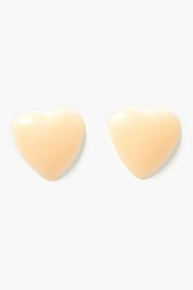 Forever 21 Heart Silicone Braless Nipple Covers in Ivory