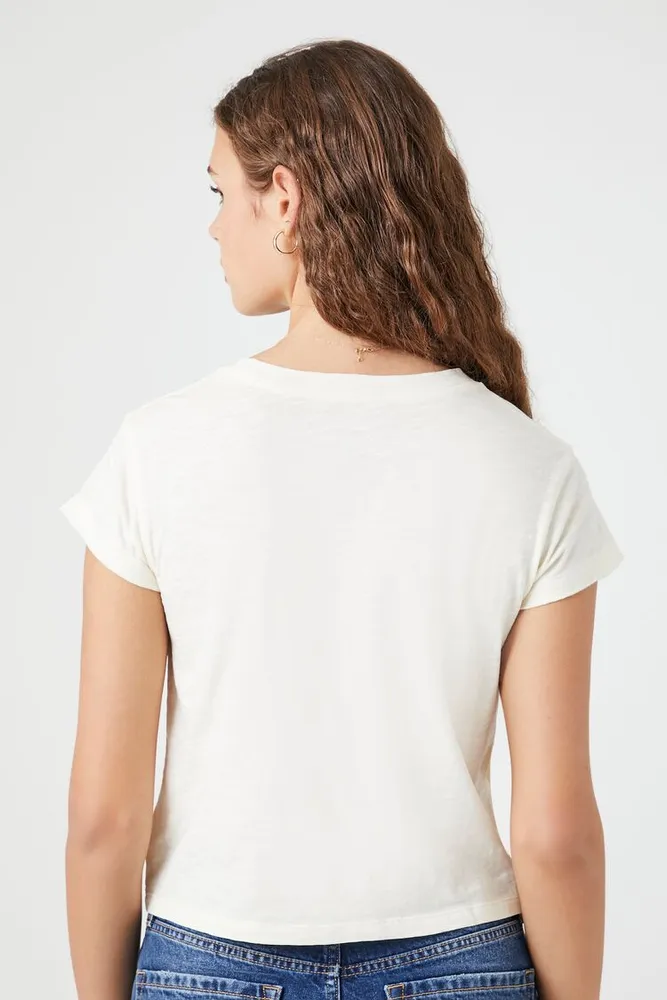 Women's Aaliyah Graphic Baby T-Shirt in White, XS