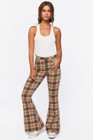 Women's Plaid High-Rise Flare Pants in Yellow, 25