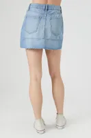 Women's Denim Shadow Pocket Mini Skirt Small