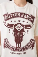 Women's Oversized Dutton Ranch Graphic T-Shirt in Cream, Size XS/S