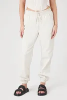 Women's Drawstring Cargo Joggers Ivory