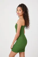 Women's Smocked Mini Tube Dress in Avocado Medium