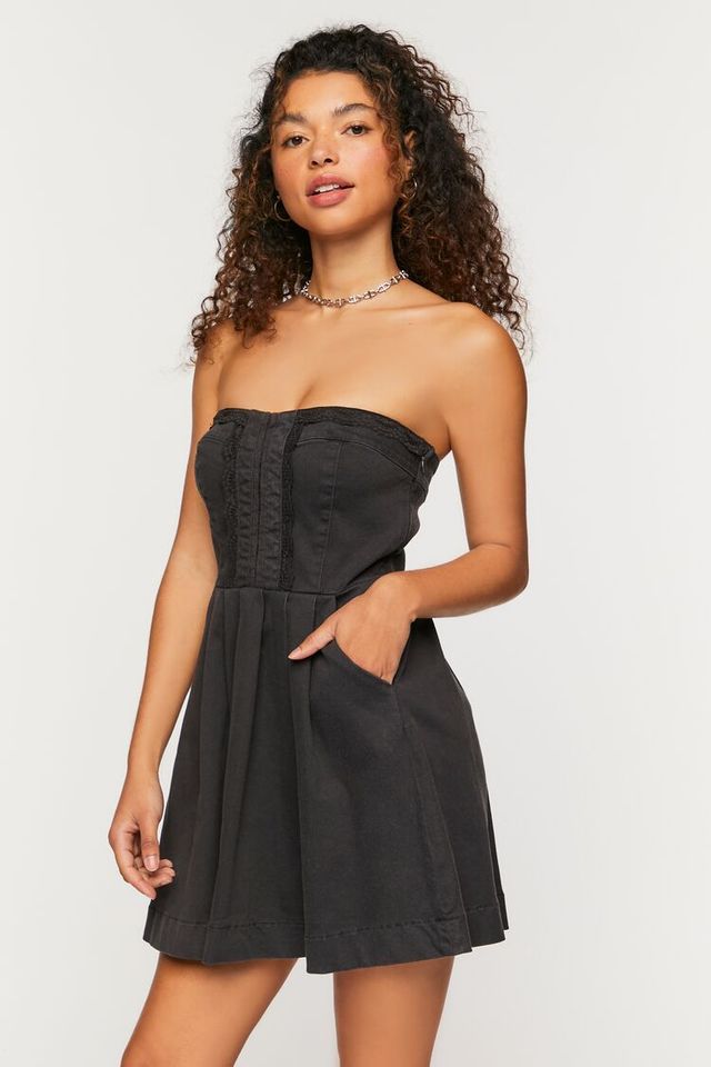 forever 21 strapless mini dress Forever 21 Women's Bandage Style Mini Dress with Seashell Hardware, Sizes Xxs-xxl, Blue
