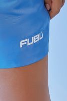 Women's Zip-Up FUBU Mini Skirt in Blue/White, 0X