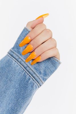 Almond Press-On Nails in Orange