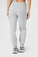 Women's Fleece Cargo Joggers in Heather Grey, XL