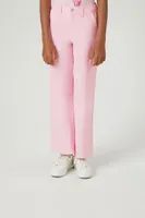 Girls Twill Straight Cargo Pants (Kids) in Pink, 9/10