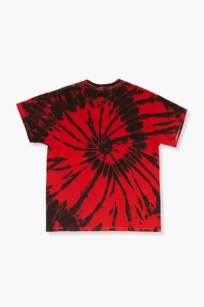Men Tie-Dye Malcolm X Graphic Tee in Red Small