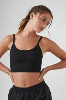 Women's Seamless Longline Sports Bra in Black Small