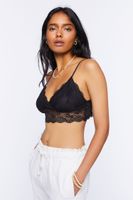 Women's Floral Lace Bralette in Black Small