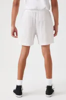 Men Netted Drawstring Shorts in Cream Medium