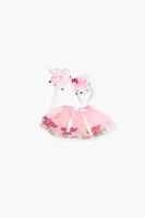 Girls Birthday Girl Tulle Skirt Set (Kids) in Pink