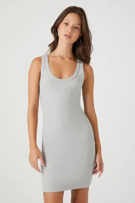 Women's Bodycon Tank Mini Dress in Heather Grey Large