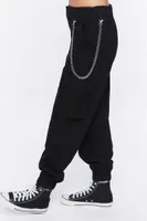 Women's Wallet Chain Cargo Joggers in Black Medium