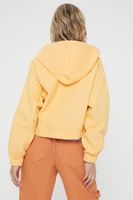 Women's Canvas Zip-Up Hooded Jacket in Cantaloupe Medium