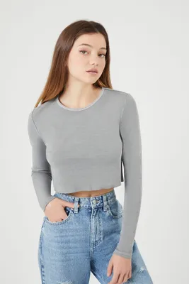 Women's Cropped Long-Sleeve Top