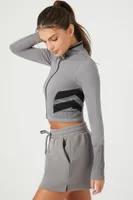 Women's Active Seamless Zip-Up Jacket in Dark Grey Medium