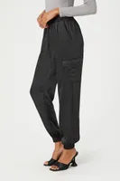 Women's Satin High-Rise Joggers Medium