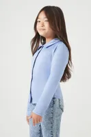 Girls Long-Sleeve Shirt (Kids) in Blue, 5/6