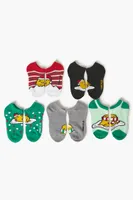 Kids Gudetama Ankle Sock Set - 5 pack (Girls + Boys) in Green