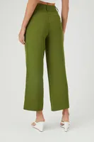 Women's Cropped Wide-Leg Pants in Olivine Medium