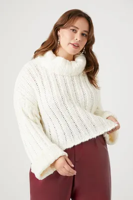 Women's Ribbed Turtleneck Sweater Vanilla,