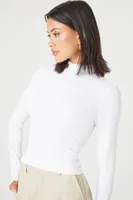 Women's Seamless Mock Neck Top in White Medium